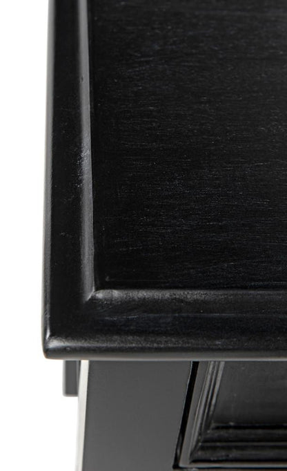 Noir Oxford Side Table, 1-Drawer, Hand-Rubbed Black, 30"H (GTAB247HB YUU6013NTK)
