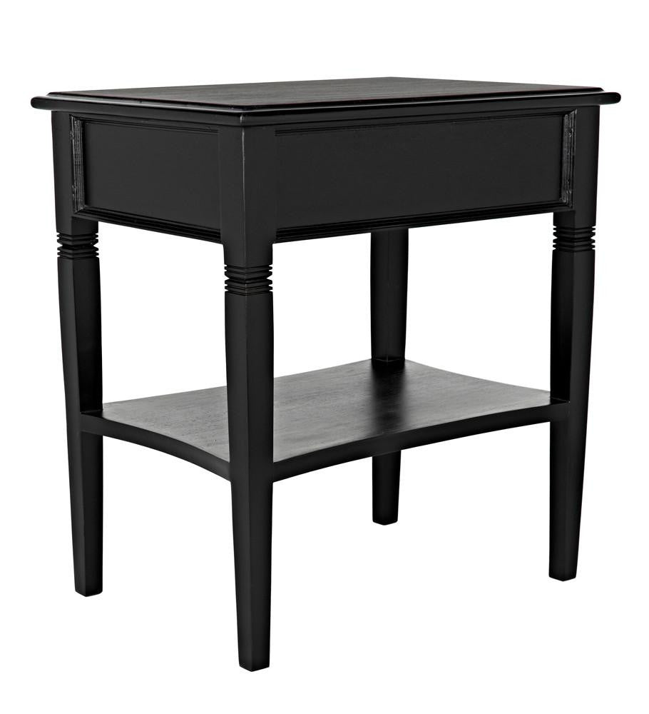 Noir Oxford Side Table, 1-Drawer, Hand-Rubbed Black, 30"H (GTAB247HB YUU6013NTK)