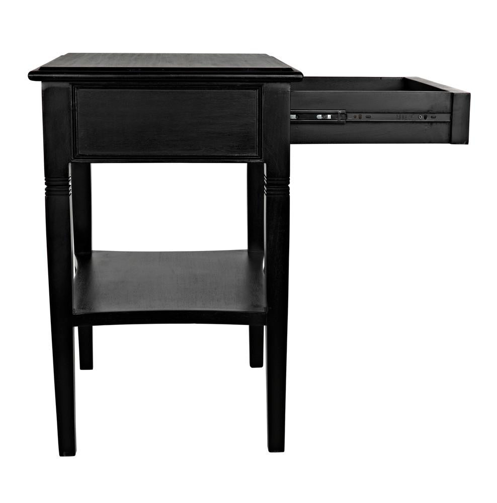 Noir Oxford Side Table, 1-Drawer, Hand-Rubbed Black, 30"H (GTAB247HB YUU6013NTK)