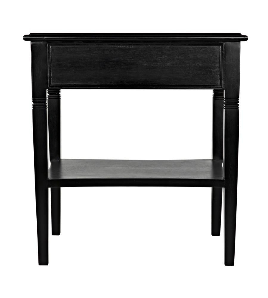 Noir Oxford Side Table, 1-Drawer, Hand-Rubbed Black, 30"H (GTAB247HB YUU6013NTK)