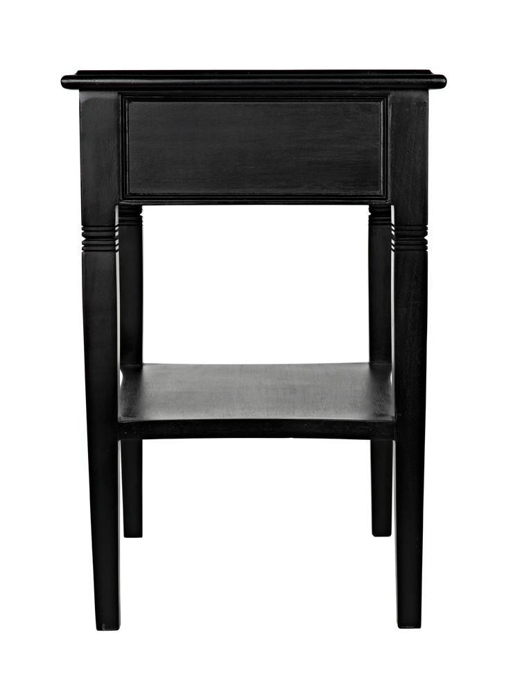 Noir Oxford Side Table, 1-Drawer, Hand-Rubbed Black, 30"H (GTAB247HB YUU6013NTK)