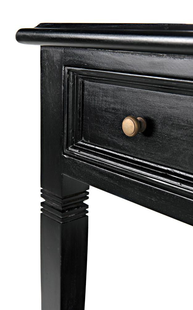 Noir Oxford Side Table, 1-Drawer, Hand-Rubbed Black, 30"H (GTAB247HB YUU6013NTK)