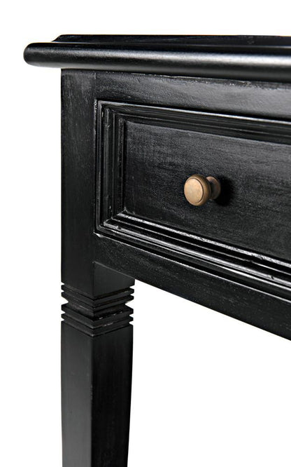 Noir Oxford Side Table, 1-Drawer, Hand-Rubbed Black, 30"H (GTAB247HB YUU6013NTK)