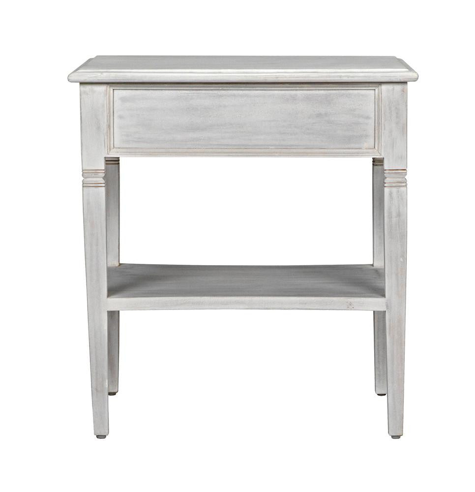 Noir Oxford Side Table, 1-Drawer, White Wash, 30"H (GTAB247WH YUU6013NTM)