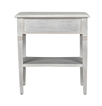 Noir Oxford Side Table, 1-Drawer, White Wash, 30"H (GTAB247WH YUU6013NTM)