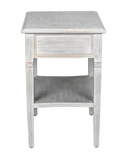 Noir Oxford Side Table, 1-Drawer, White Wash, 30"H (GTAB247WH YUU6013NTM)