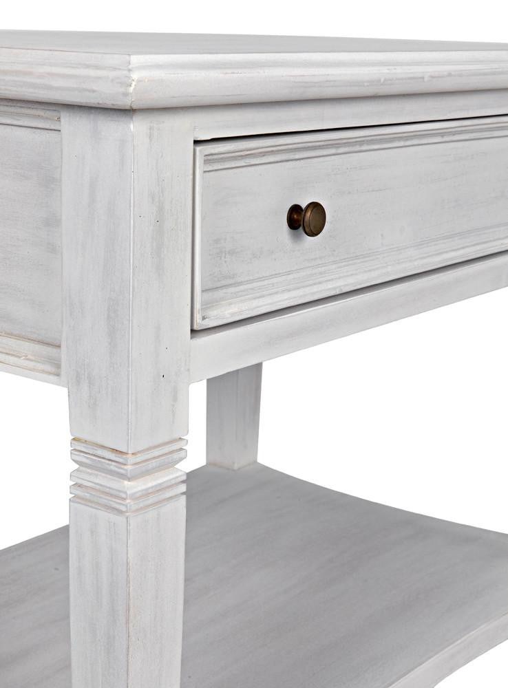 Noir Oxford Side Table, 1-Drawer, White Wash, 30"H (GTAB247WH YUU6013NTM)