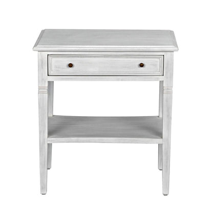 Noir Oxford Side Table, 1-Drawer, White Wash, 30"H (GTAB247WH YUU6013NTM)