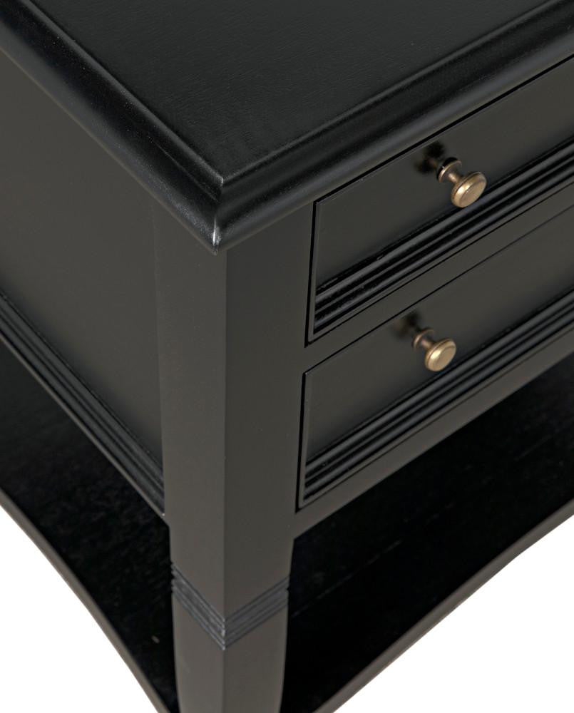 Noir Oxford Side Table, 2-Drawer, Hand-Rubbed Black, 30"H (GTAB246HB YUU6013NTP)