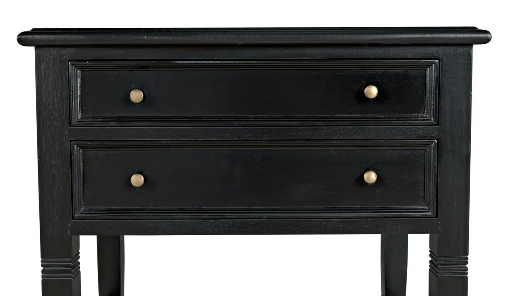 Noir Oxford Side Table, 2-Drawer, Hand-Rubbed Black, 30"H (GTAB246HB YUU6013NTP)