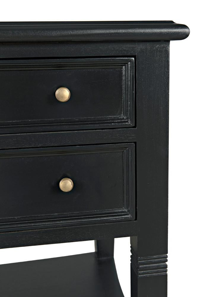 Noir Oxford Side Table, 2-Drawer, Hand-Rubbed Black, 30"H (GTAB246HB YUU6013NTP)
