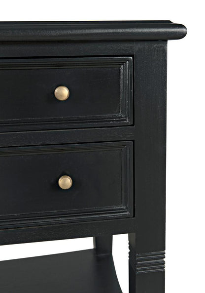 Noir Oxford Side Table, 2-Drawer, Hand-Rubbed Black, 30"H (GTAB246HB YUU6013NTP)