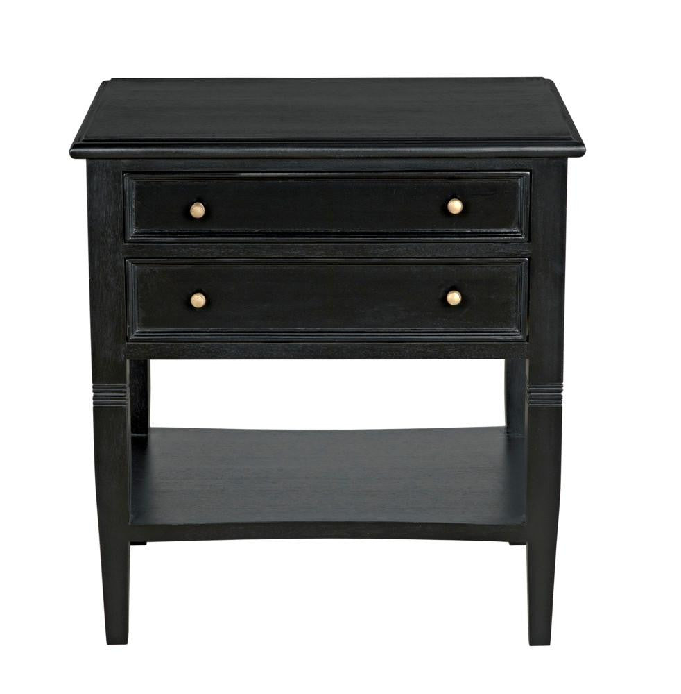 Noir Oxford Side Table, 2-Drawer, Hand-Rubbed Black, 30"H (GTAB246HB YUU6013NTP)