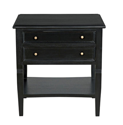 Noir Oxford Side Table, 2-Drawer, Hand-Rubbed Black, 30"H (GTAB246HB YUU6013NTP)