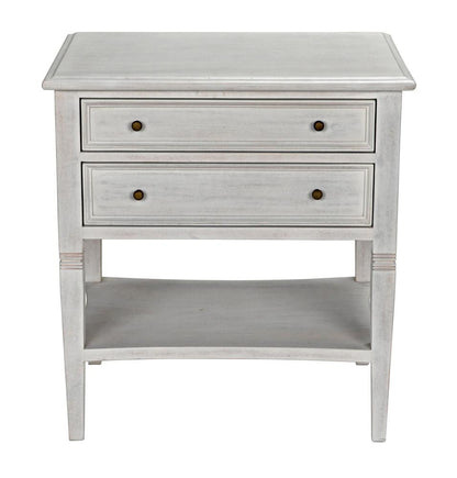 Noir Oxford Side Table, 2-Drawer, White Wash, 30"H (GTAB246WH YUU6013NTQ)