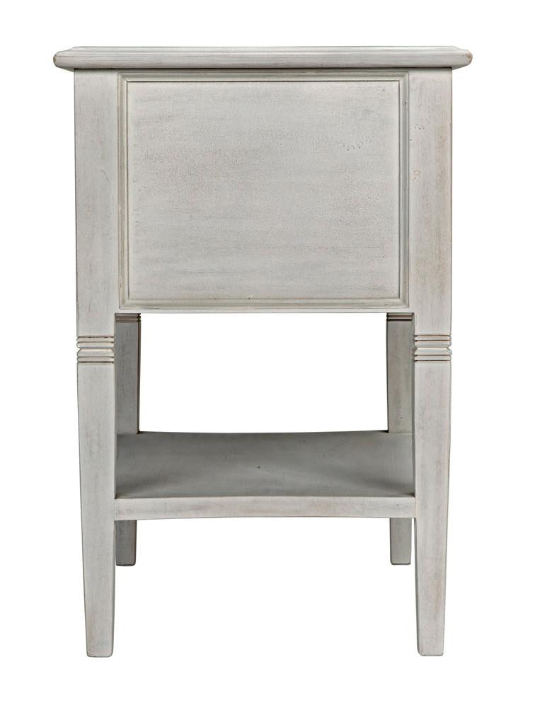 Noir Oxford Side Table, 2-Drawer, White Wash, 30"H (GTAB246WH YUU6013NTQ)
