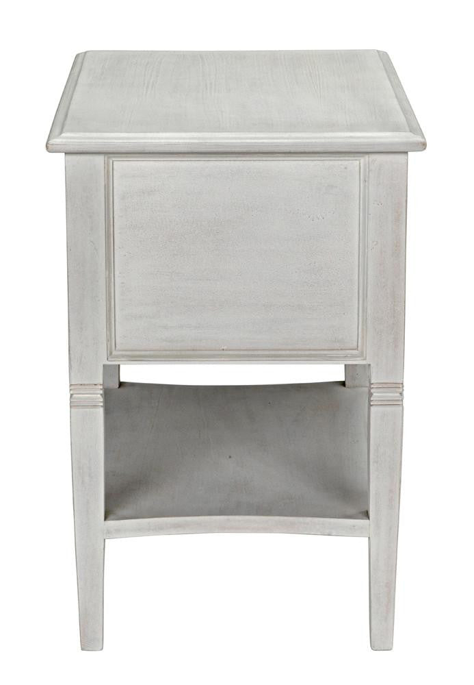 Noir Oxford Side Table, 2-Drawer, White Wash, 30"H (GTAB246WH YUU6013NTQ)