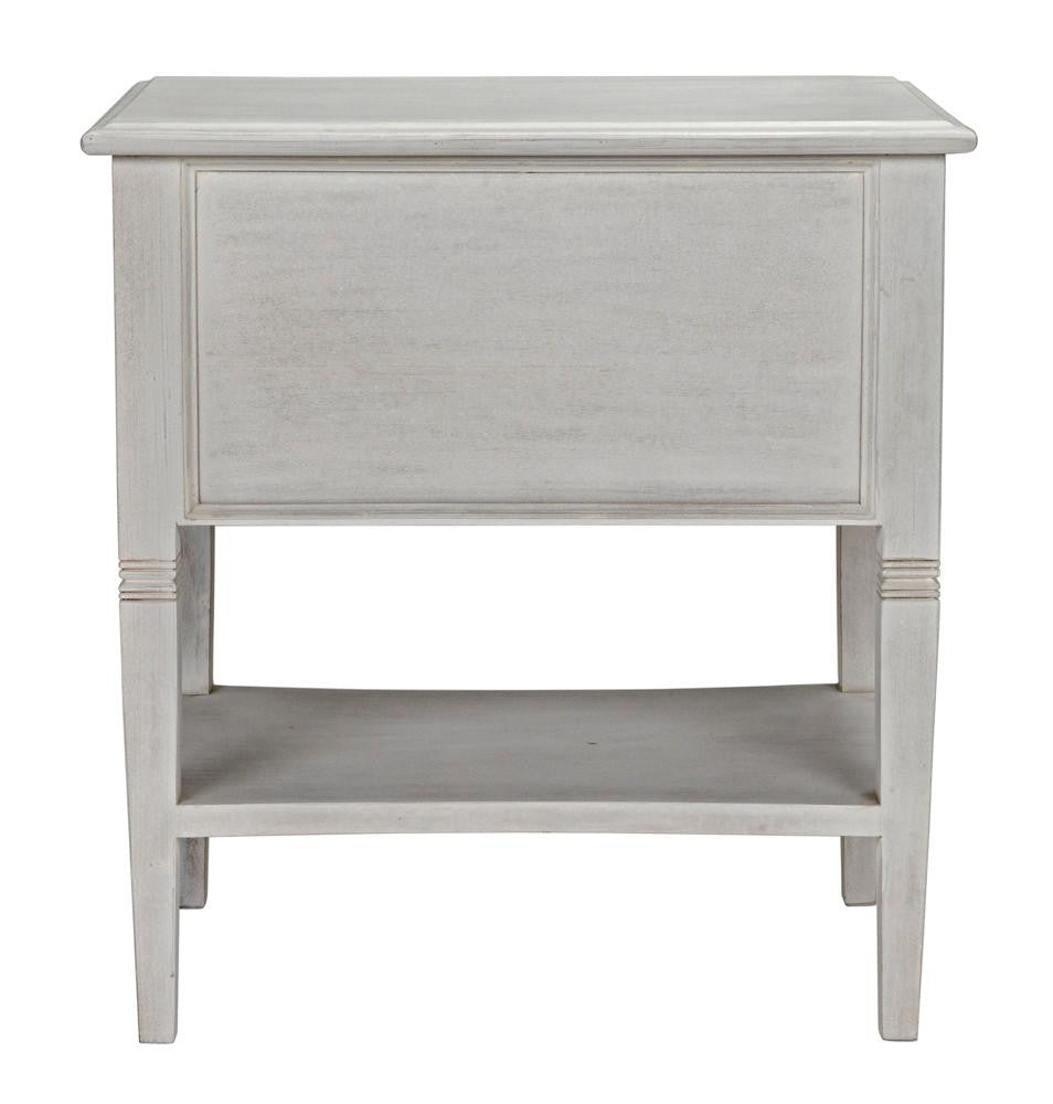 Noir Oxford Side Table, 2-Drawer, White Wash, 30"H (GTAB246WH YUU6013NTQ)