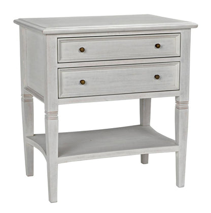 Noir Oxford Side Table, 2-Drawer, White Wash, 30"H (GTAB246WH YUU6013NTQ)