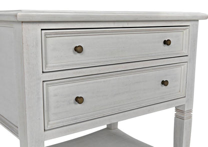 Noir Oxford Side Table, 2-Drawer, White Wash, 30"H (GTAB246WH YUU6013NTQ)