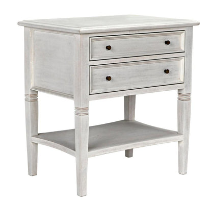 Noir Oxford Side Table, 2-Drawer, White Wash, 30"H (GTAB246WH YUU6013NTQ)