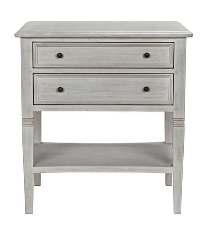 Noir Oxford Side Table, 2-Drawer, White Wash, 30"H (GTAB246WH YUU6013NTQ)