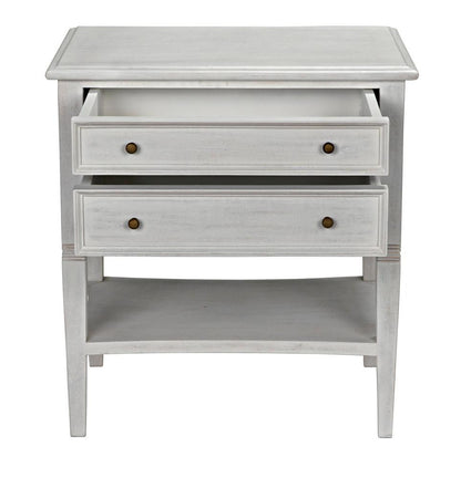 Noir Oxford Side Table, 2-Drawer, White Wash, 30"H (GTAB246WH YUU6013NTQ)