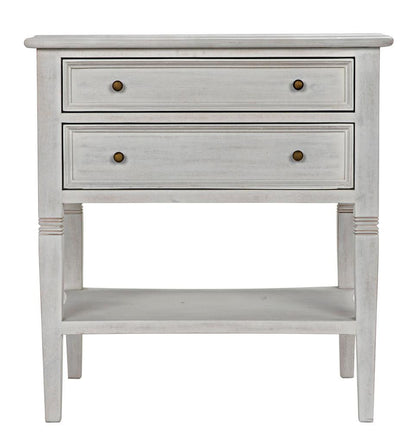 Noir Oxford Side Table, 2-Drawer, White Wash, 30"H (GTAB246WH YUU6013NTQ)