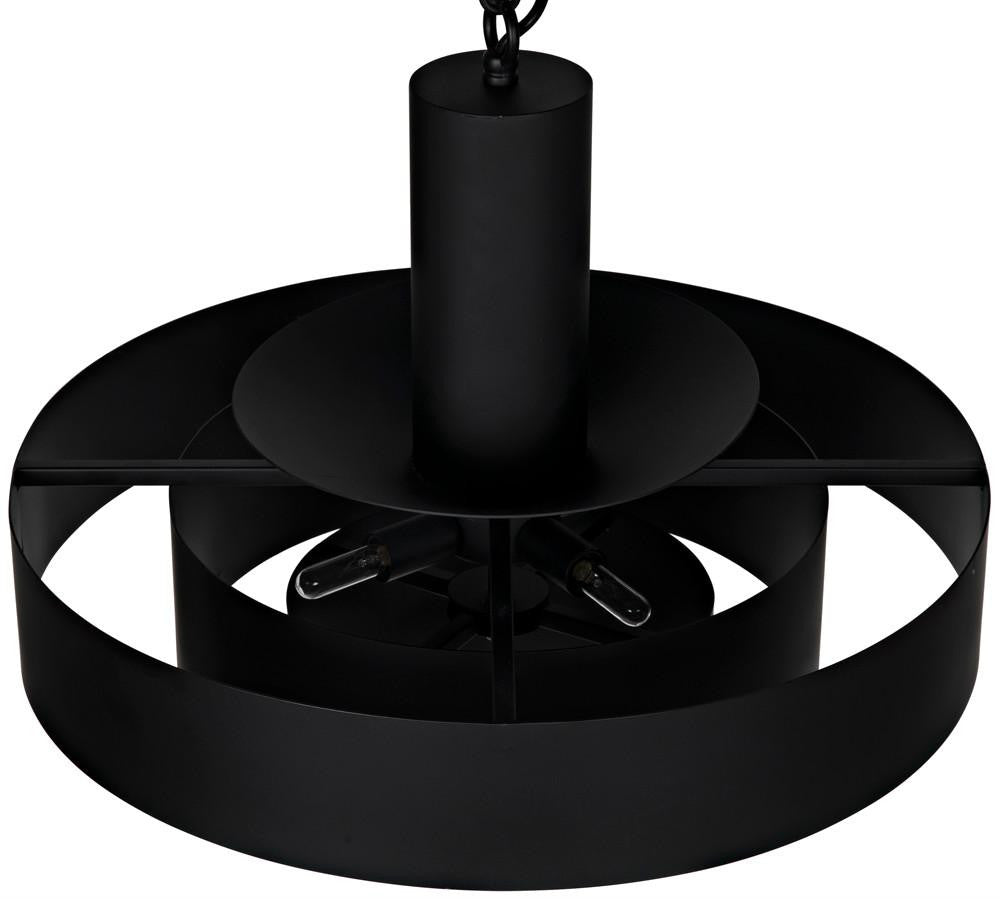 Noir Parlor Pendant, 4-Light, Matte Black, 22"W (LAMP753MTB YUU6013GXU)