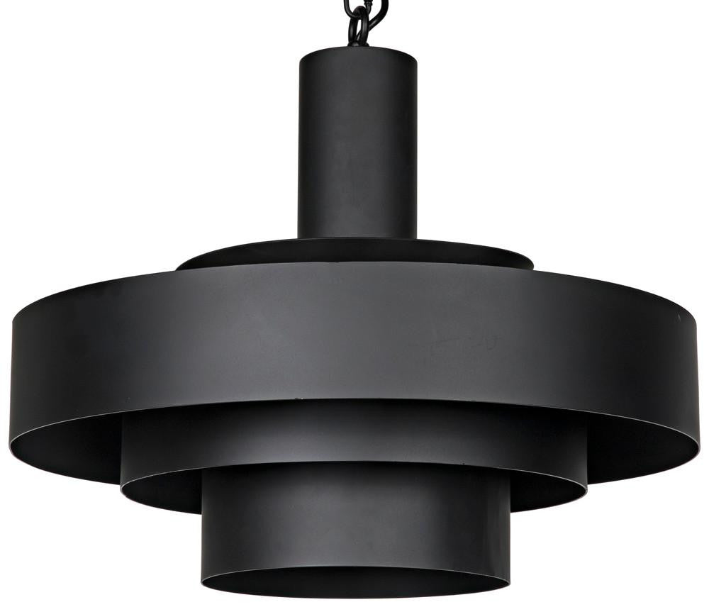 Noir Parlor Pendant, 4-Light, Matte Black, 22"W (LAMP753MTB YUU6013GXU) Matte Black