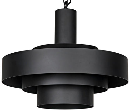 Noir Parlor Pendant, 4-Light, Matte Black, 22"W (LAMP753MTB YUU6013GXU) Matte Black