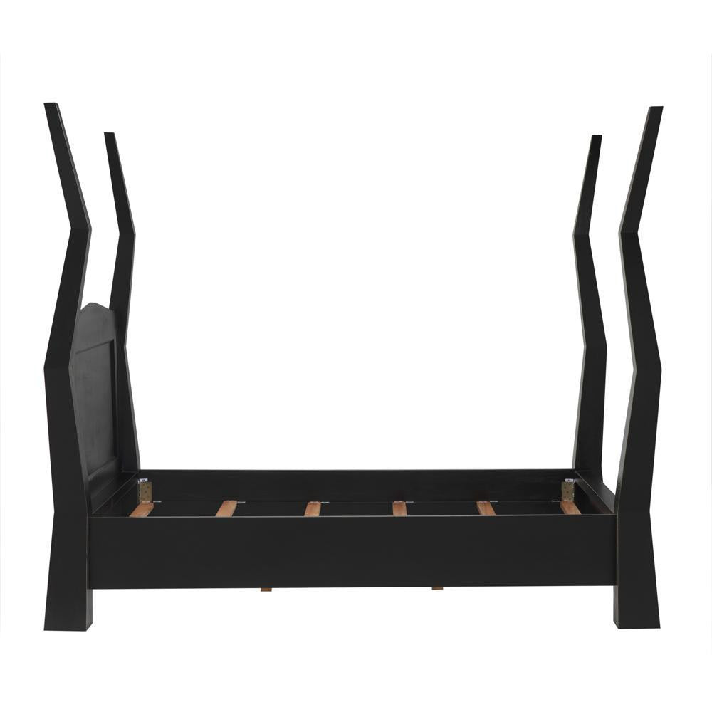 Noir Patras Bed, Queen, Hand Rubbed Black