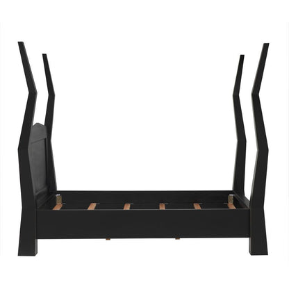 Noir Patras Bed, Queen, Hand Rubbed Black