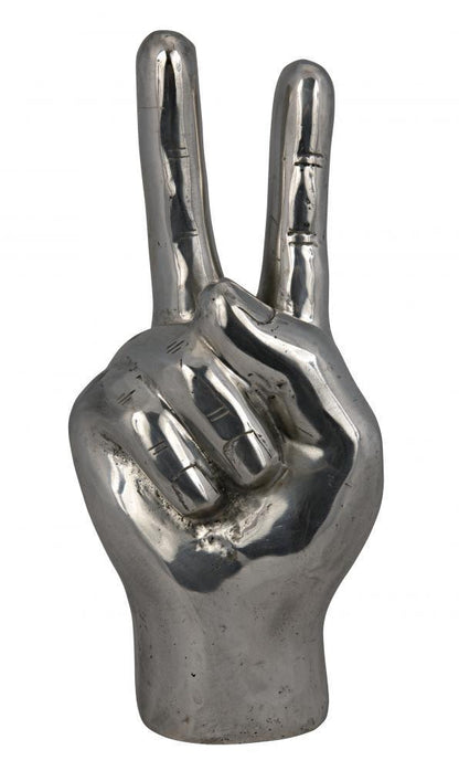 Noir Peace Sign Sculpture Silver