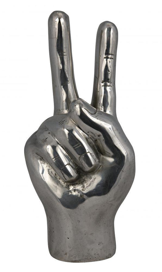 Noir Peace Sign Sculpture Silver