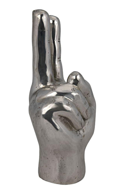 Noir Peace Sign Sculpture Antique Brass