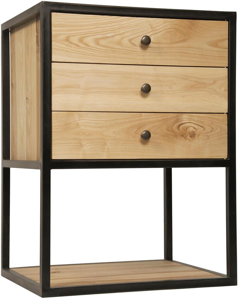 Noir Pearce Side Table Natural, Matte Black