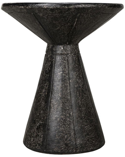 Noir Pedestal Side Table Black