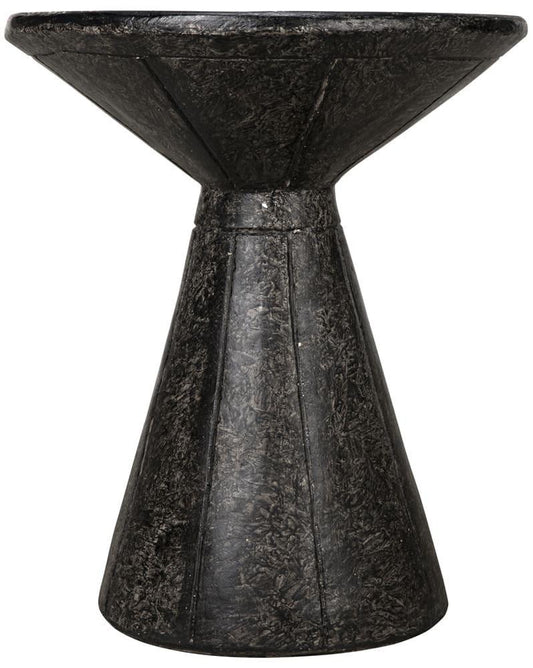 Noir Pedestal Side Table Black