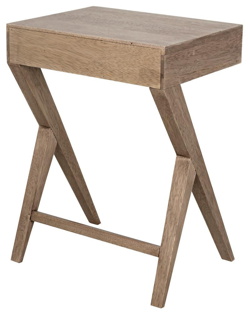 Noir Peter Side Table, 1-Drawer, Washed Walnut, 24"H (GTAB686WAW YUU6013PP3)