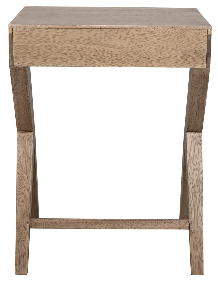 Noir Peter Side Table, 1-Drawer, Washed Walnut, 24"H (GTAB686WAW YUU6013PP3)
