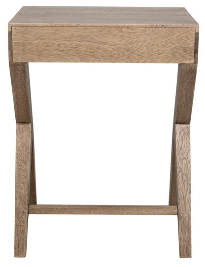 Noir Peter Side Table, 1-Drawer, Washed Walnut, 24"H (GTAB686WAW YUU6013PP3)