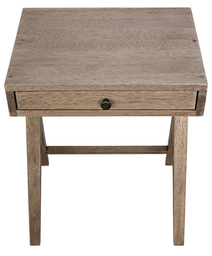 Noir Peter Side Table, 1-Drawer, Washed Walnut, 24"H (GTAB686WAW YUU6013PP3)