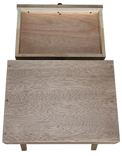 Noir Peter Side Table, 1-Drawer, Washed Walnut, 24"H (GTAB686WAW YUU6013PP3)