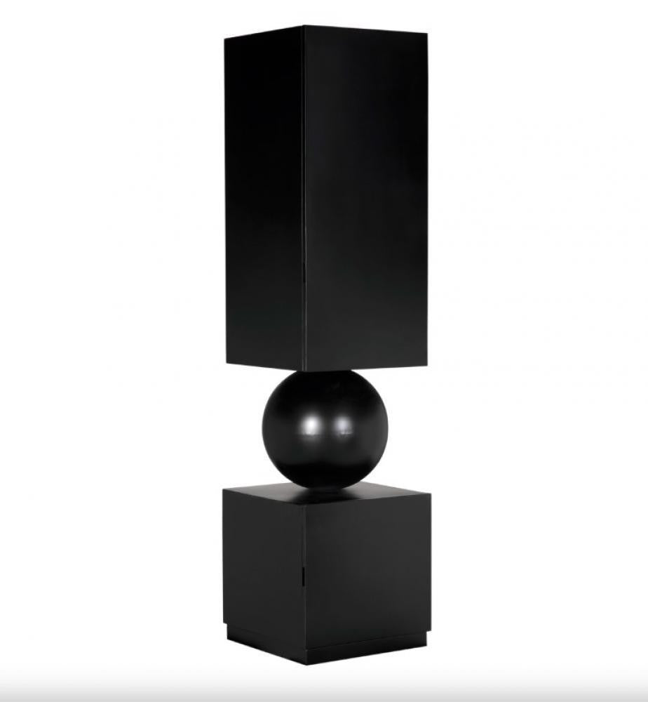 Noir Pillar Cabinet Matte Black