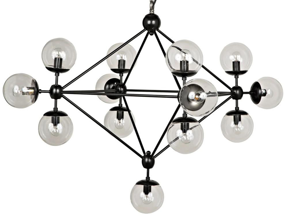 Noir Pluto Chandelier Matte Black