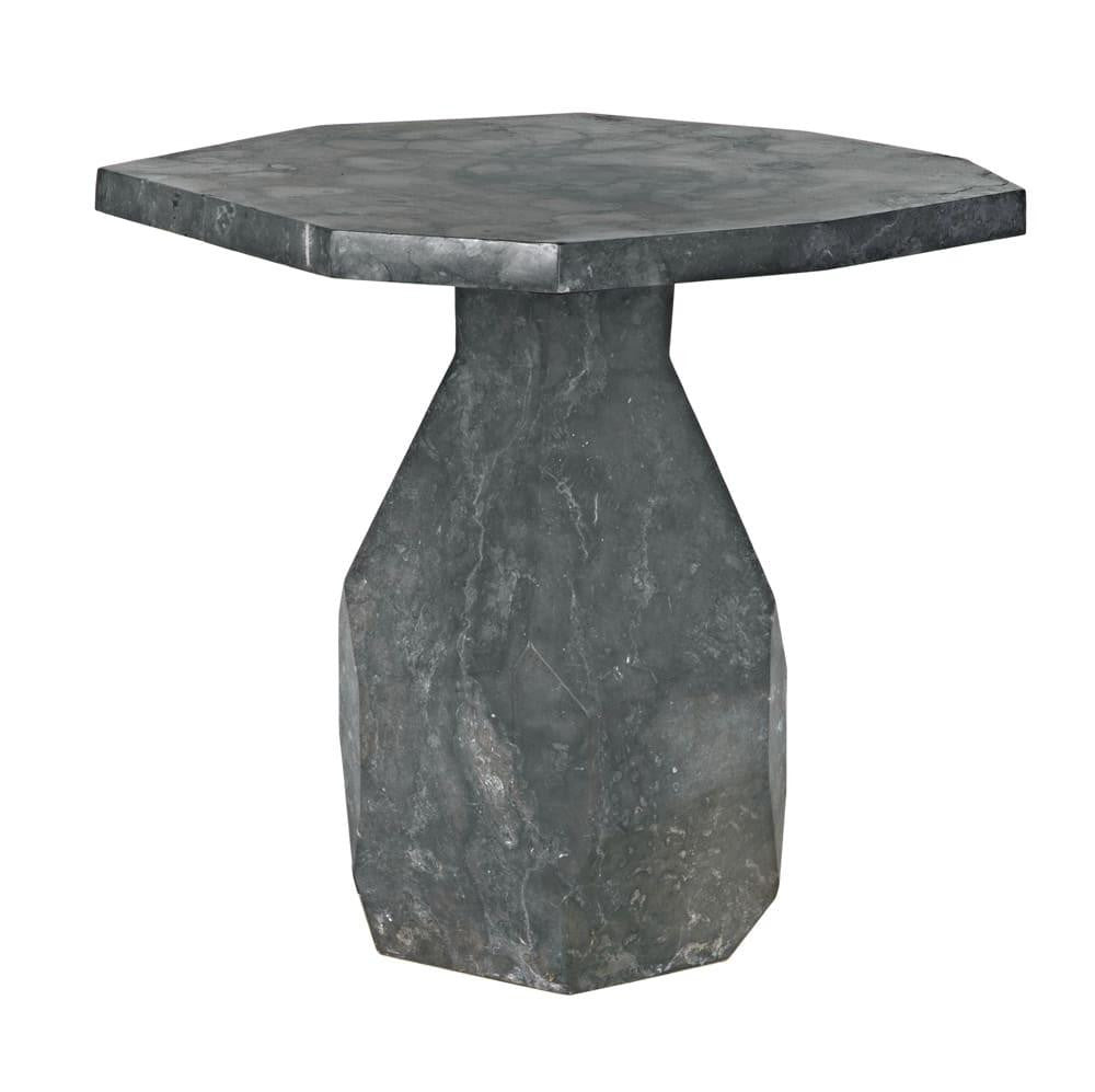 Noir Polyhedron Side Table, Black Marble, 27.5"H (AM-194BM YUU6013PP4)