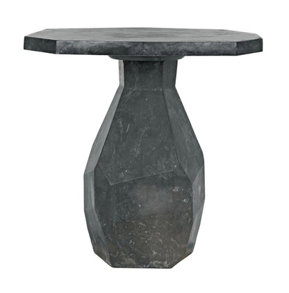 Noir Polyhedron Side Table Tan, Natural Marble