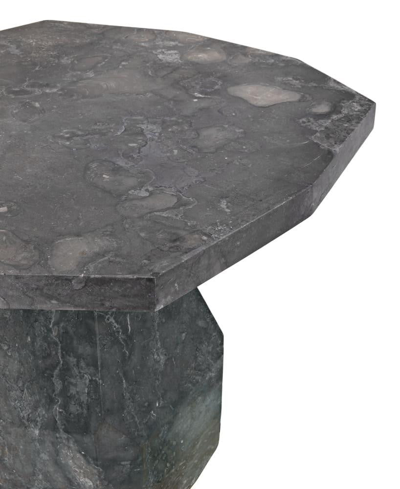 Noir Polyhedron Side Table, Black Marble, 27.5"H (AM-194BM YUU6013PP4)