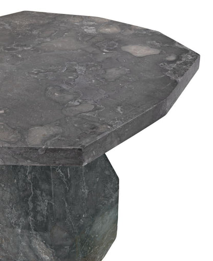 Noir Polyhedron Side Table, Black Marble, 27.5"H (AM-194BM YUU6013PP4)